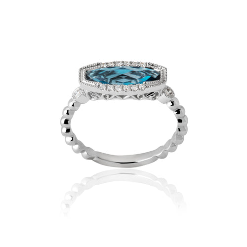 Aquamarine Ring — White Gold — 126RNGWDR2522