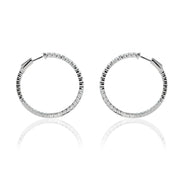Large Hoop Earrings — White Gold — 4869LPZO