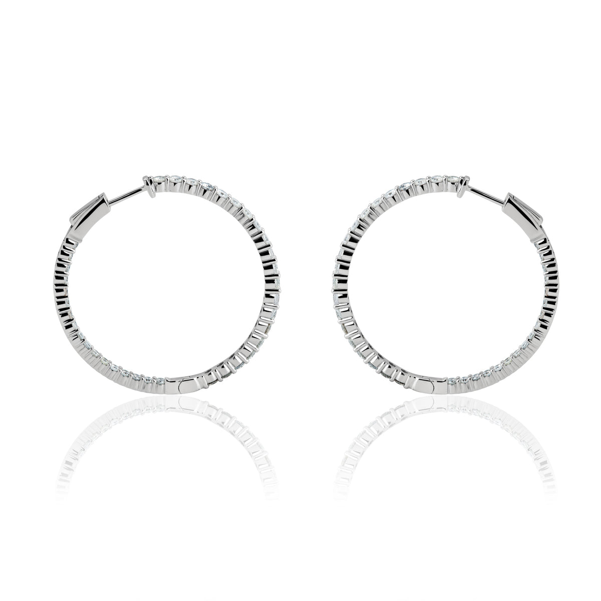Large Hoop Earrings — White Gold — 4869LPZO