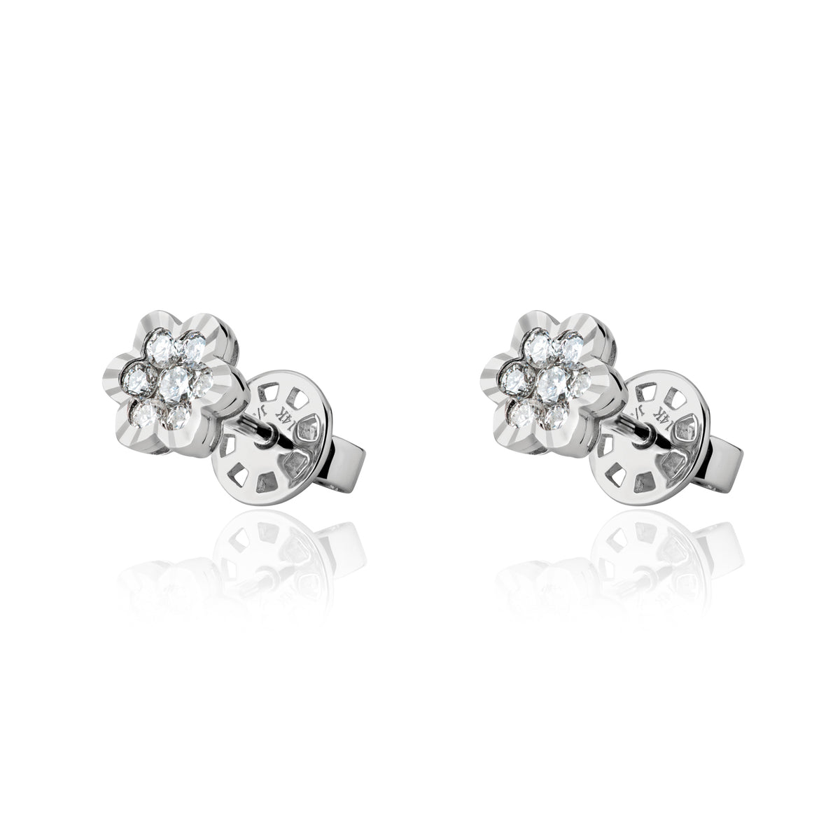 Snowflake Earrings — White Gold — LTJ-EAR-004-EAR04