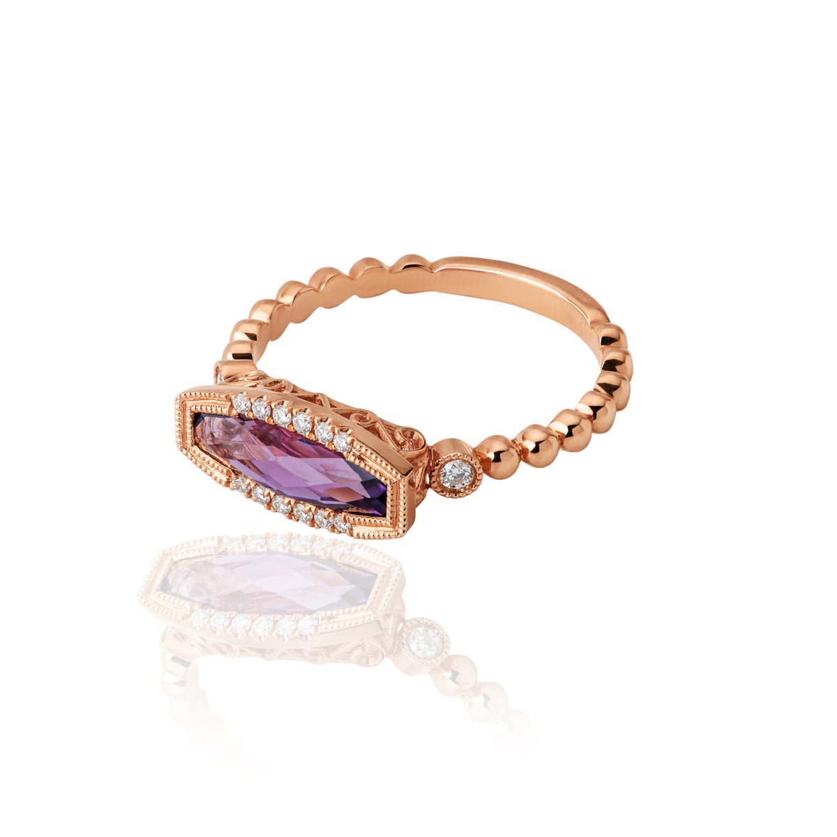 Amethyst Ring — Yellow Gold — 122RNGRDR2522