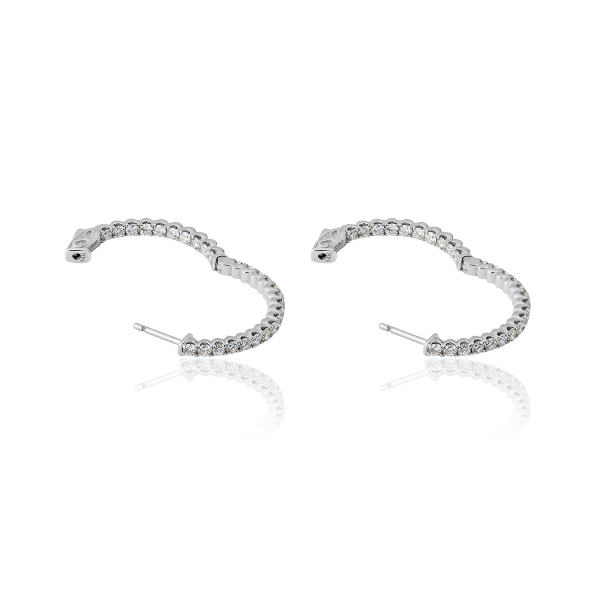 Medium Hoop Earrings — White Gold — 10464SMFV