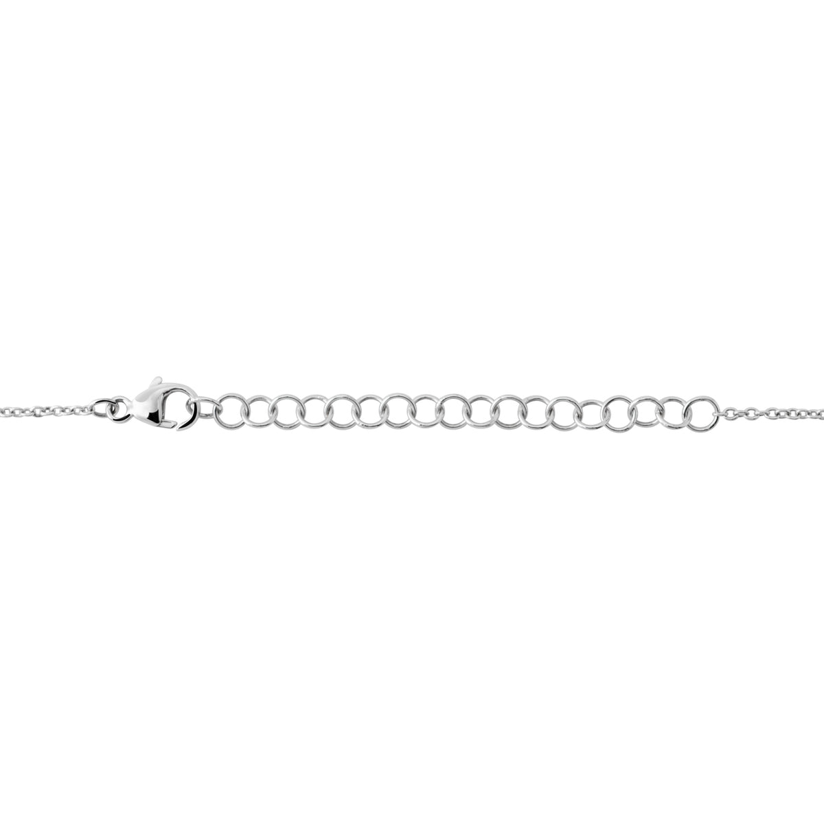 Star and Bezel-Set Diamond Pendant Necklace — White Gold — LTJ-NEC-005