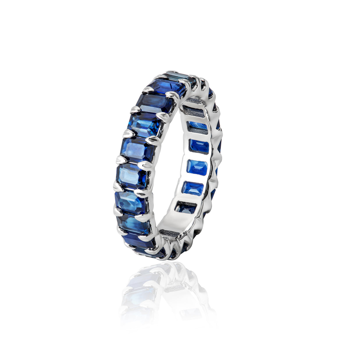 Sapphire Eternity Band — White Gold — LTJ-RNG-002