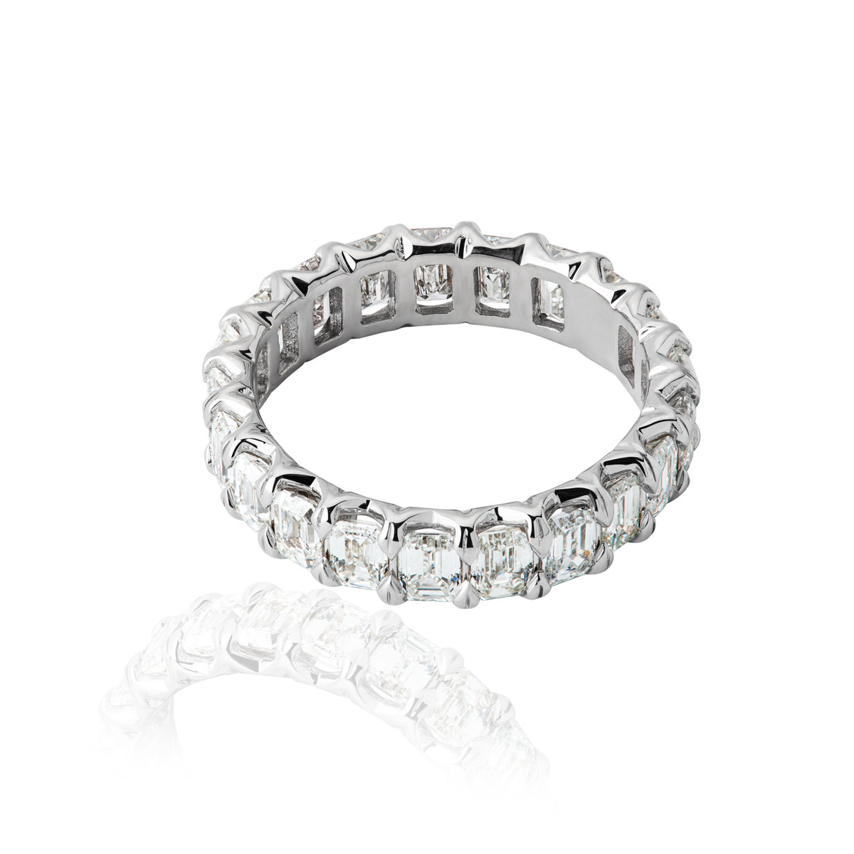 Diamond Eternity Band — White Gold — Emerald Cut