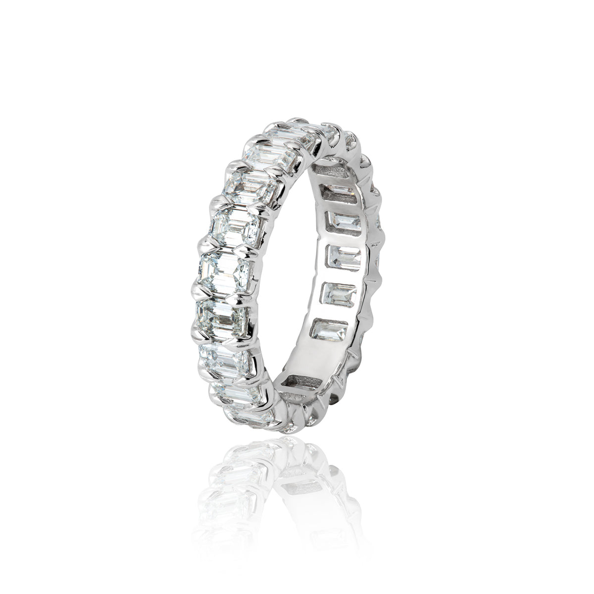 Diamond Eternity Band — White Gold — Emerald Cut