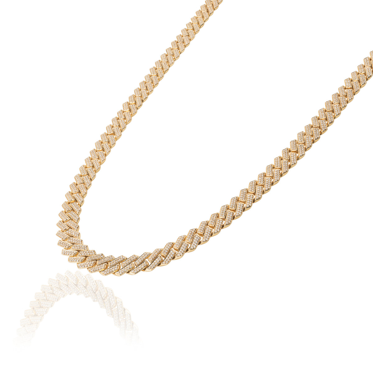 Yellow Gold Woven Diamond Necklace- 130777DPD-464113SJ-17540