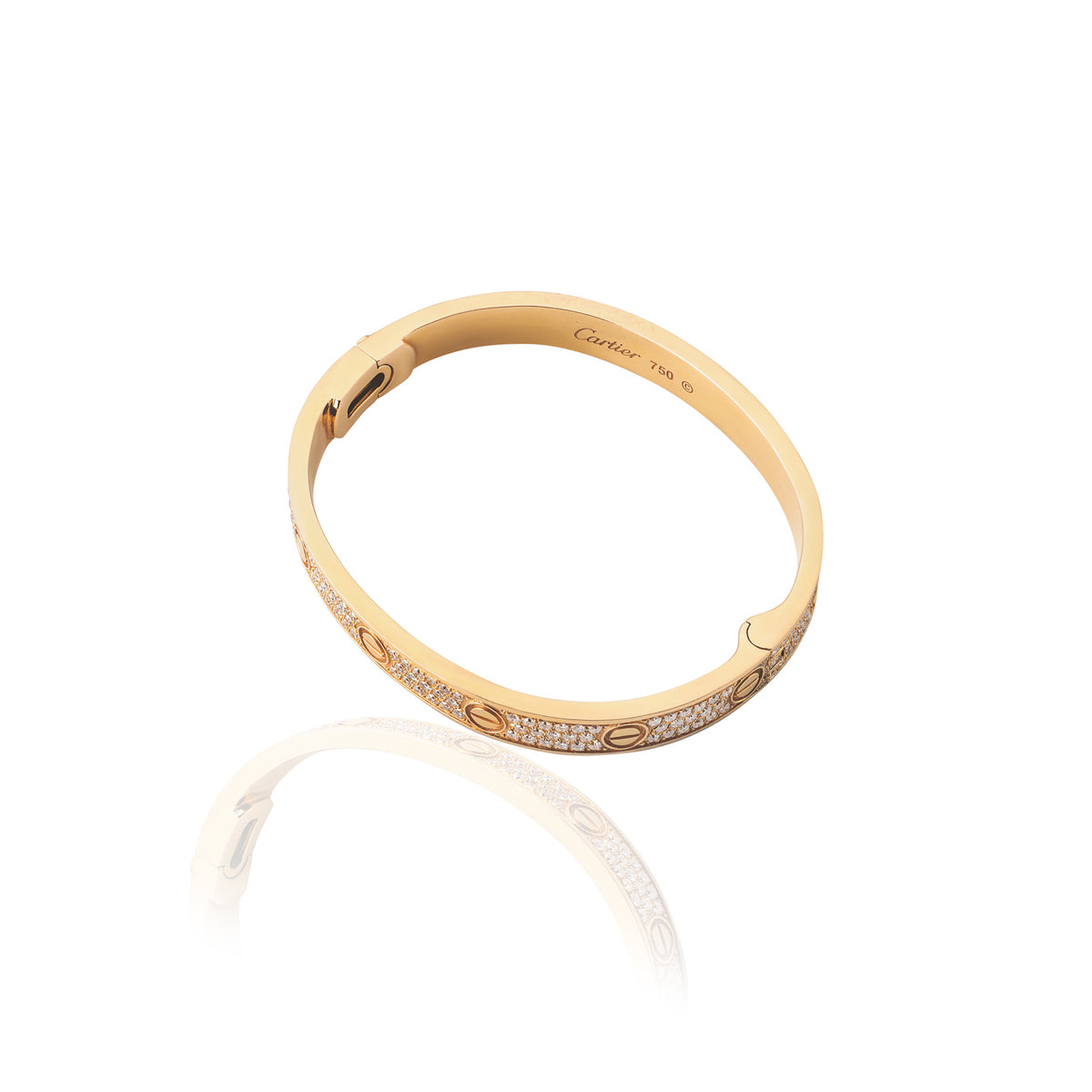 Yellow Gold Diamond Love Bangle Bracelet - CRD072259