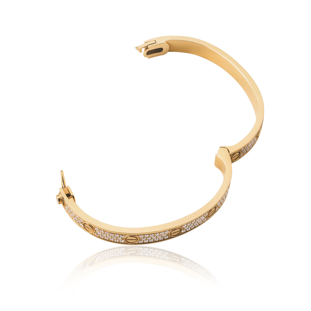 Yellow Gold Diamond Love Bangle Bracelet - CRD072259