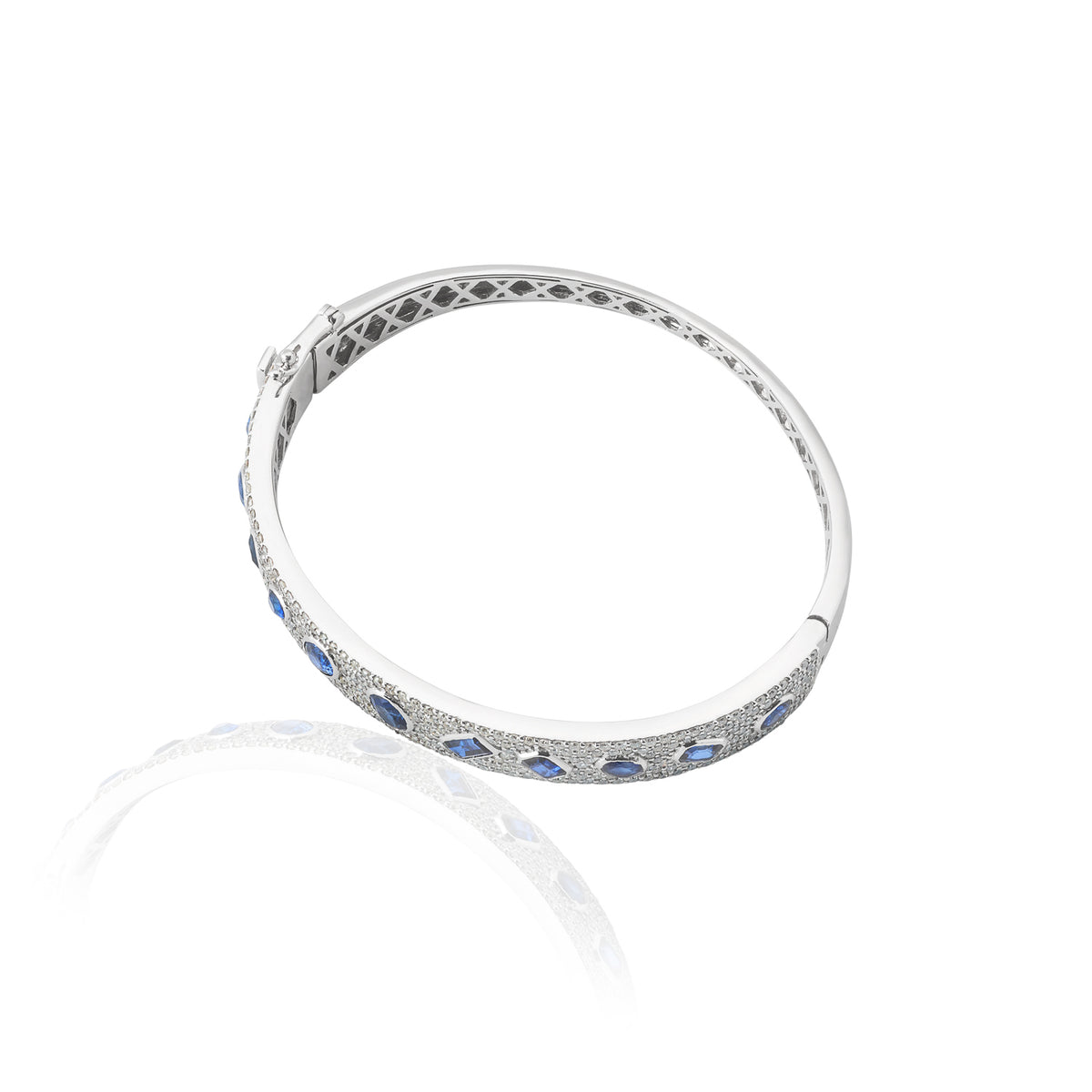 White Gold - Diamond Bangle - 136852lrso